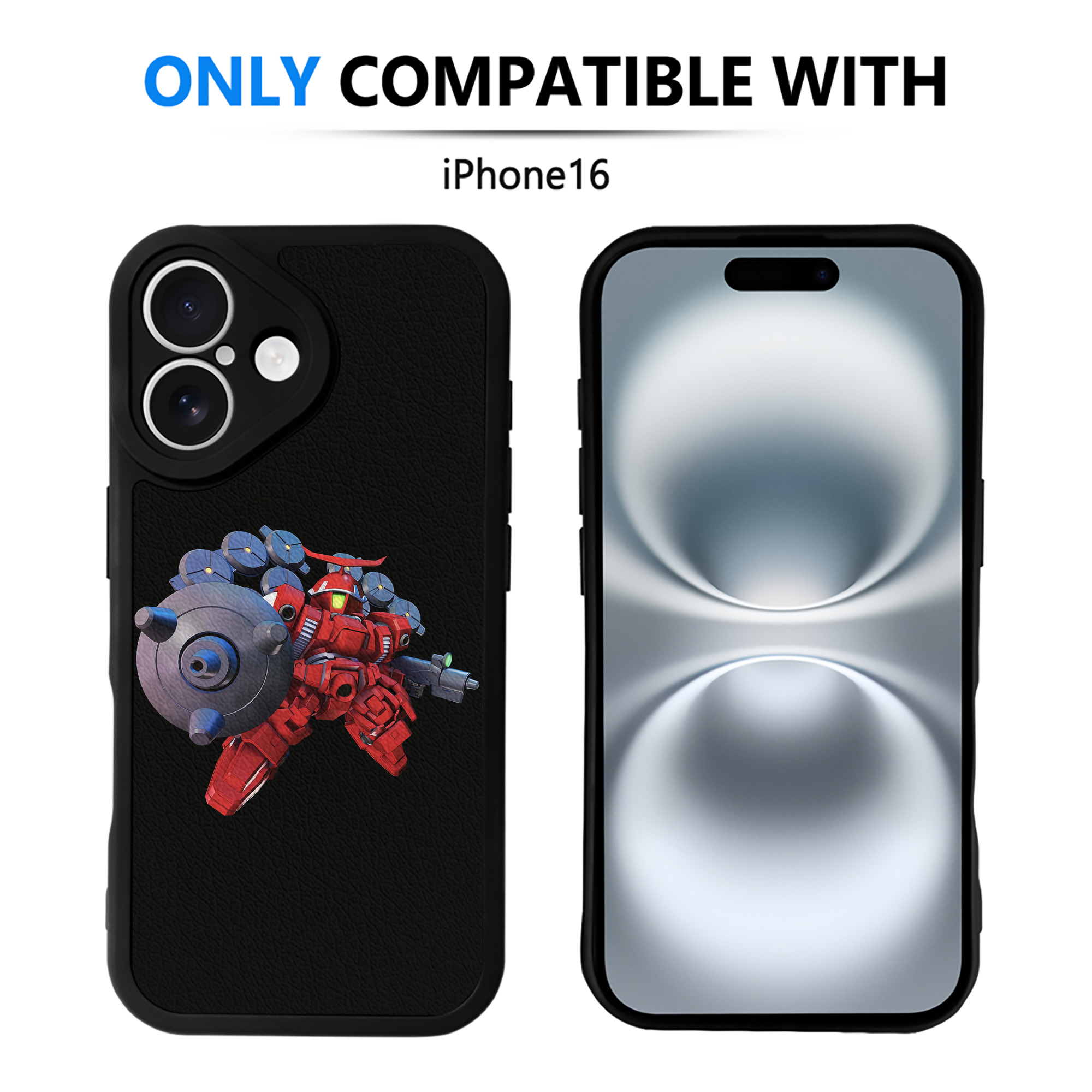 （画像用） 機動戦士ガンダム Mobile Suit Gundam 【iPhone 16シリーズ対応】シリコンスマホケース（レザー調） 材質：シリコン